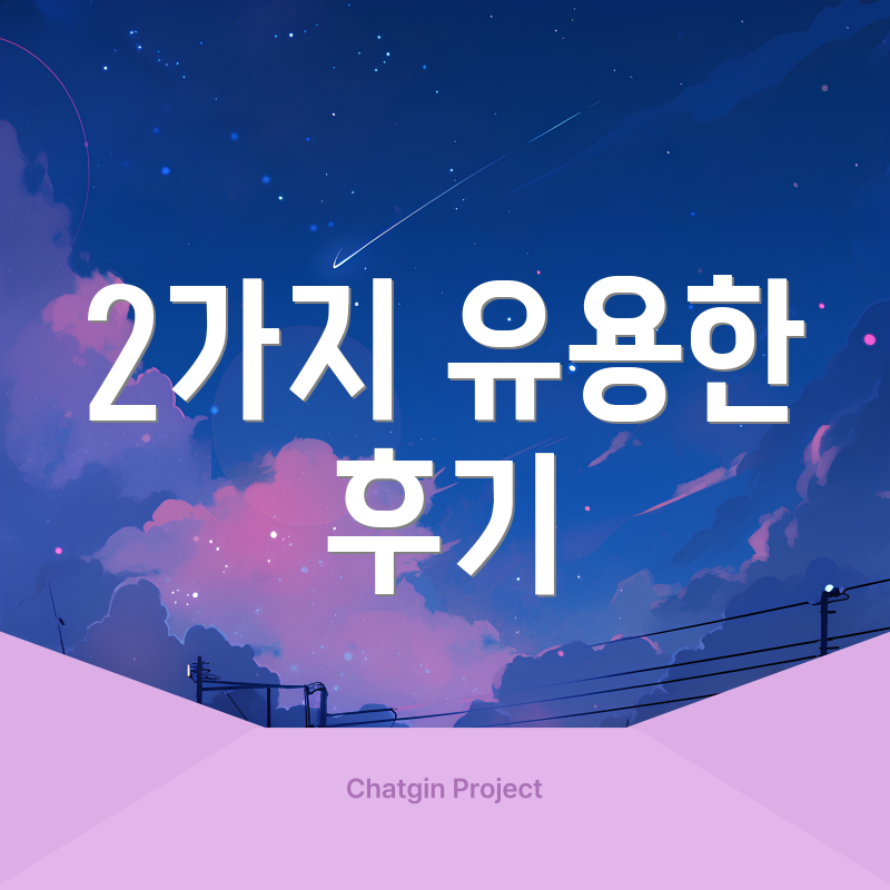 2가지 유용한 후기