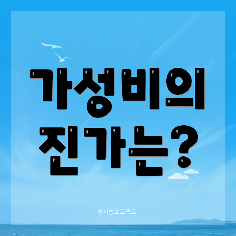 가성비의 진가는?