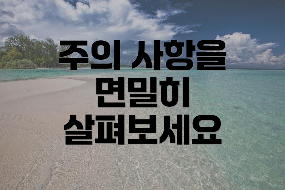 주의 사항을 면밀히 살펴보세요