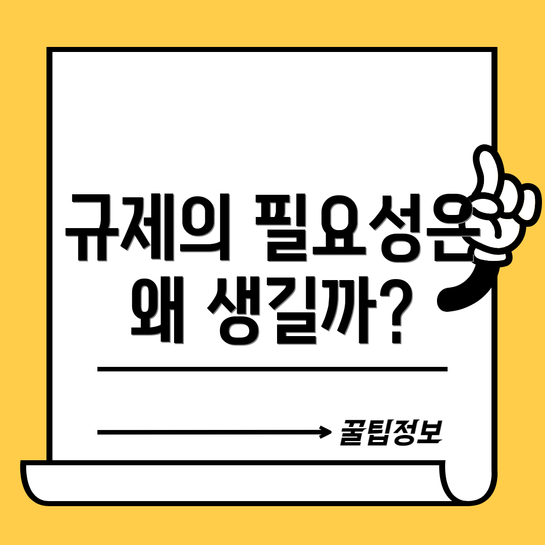 규제의 필요성은 왜 생길까?