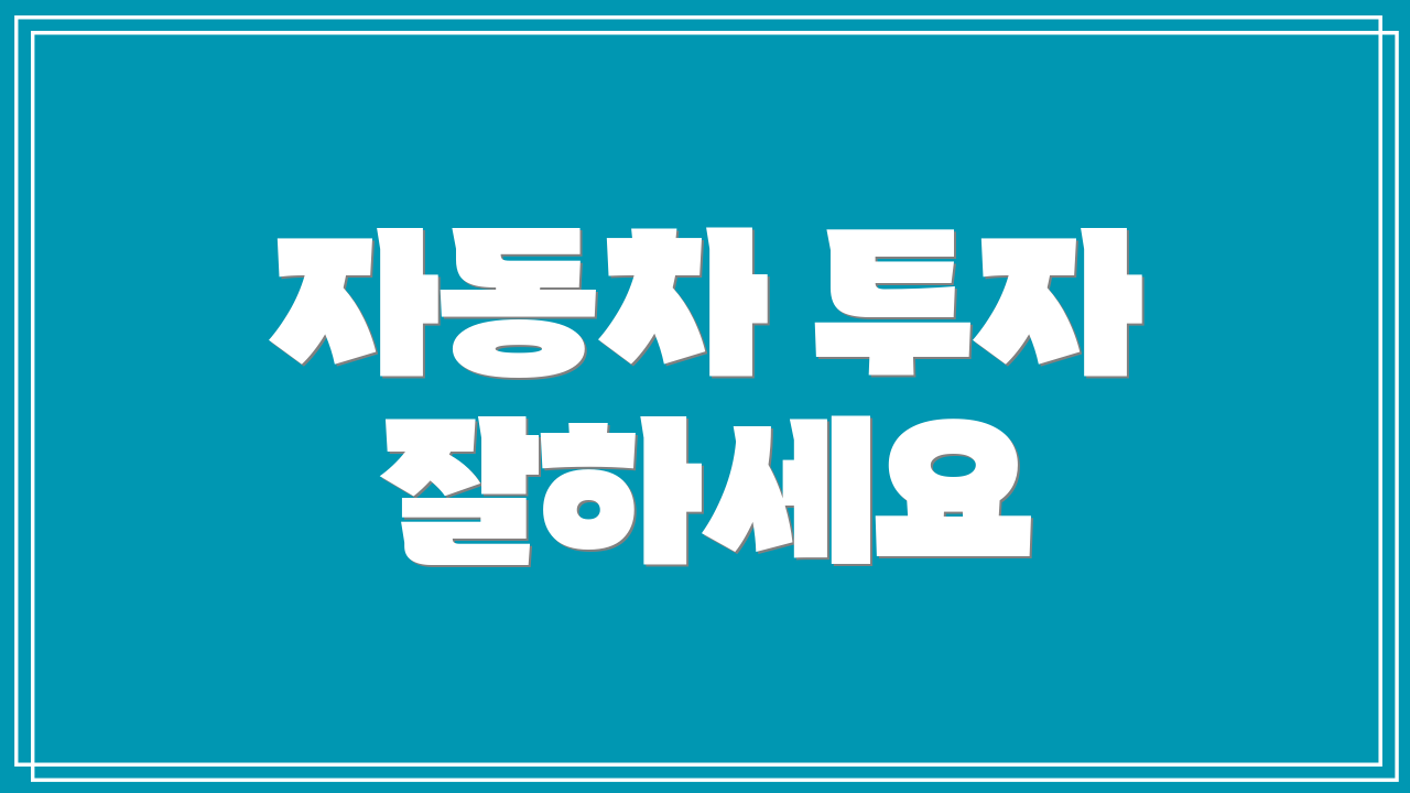자동차 투자 잘하세요