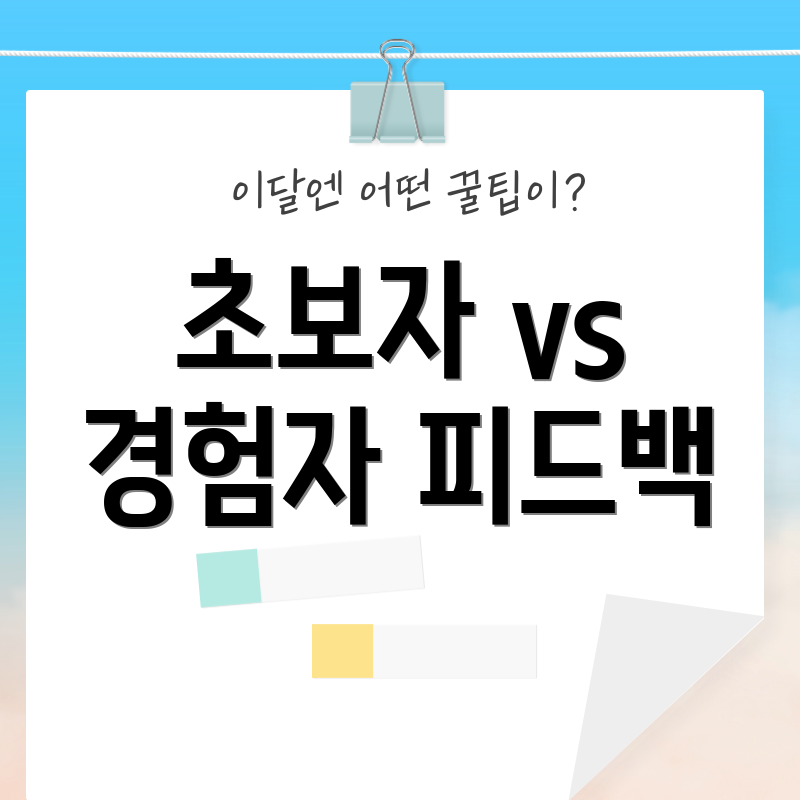 초보자 vs 경험자 피드백