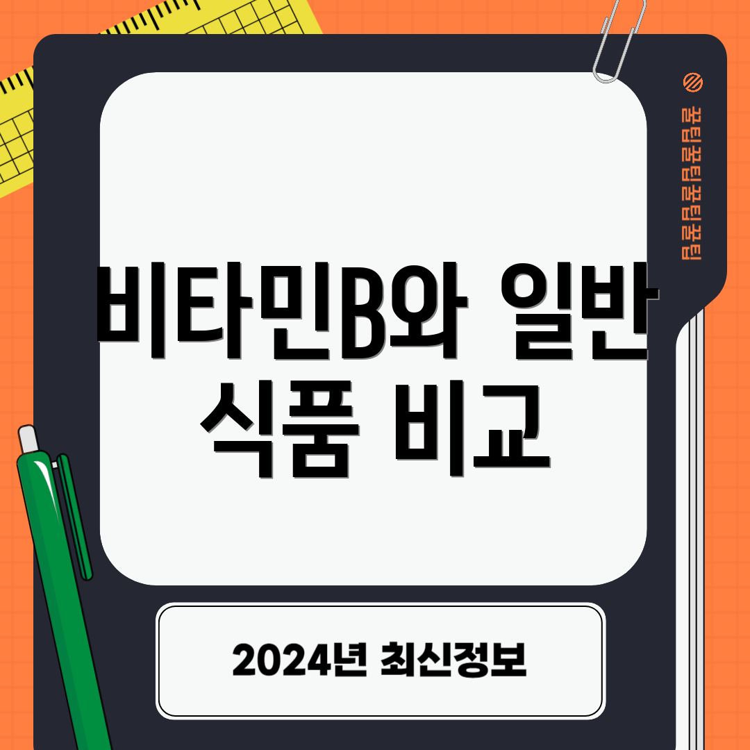비타민B와 일반 식품 비교