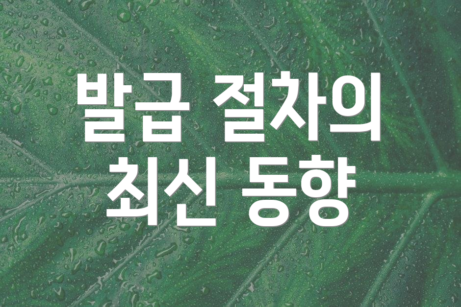 발급 절차의 최신 동향