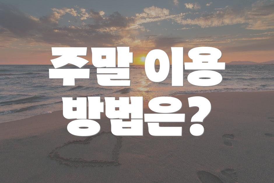 주말 이용 방법은?