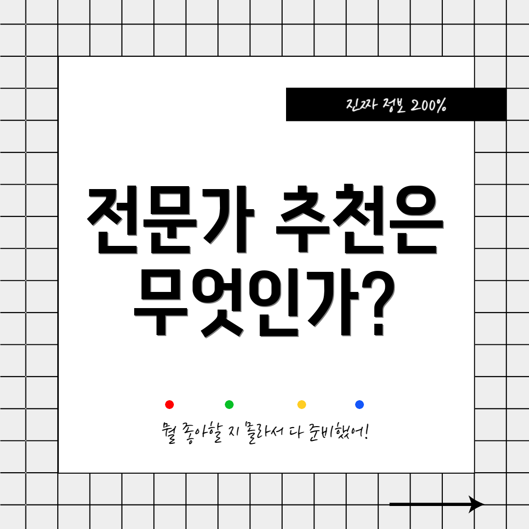 전문가 추천은 무엇인가?
