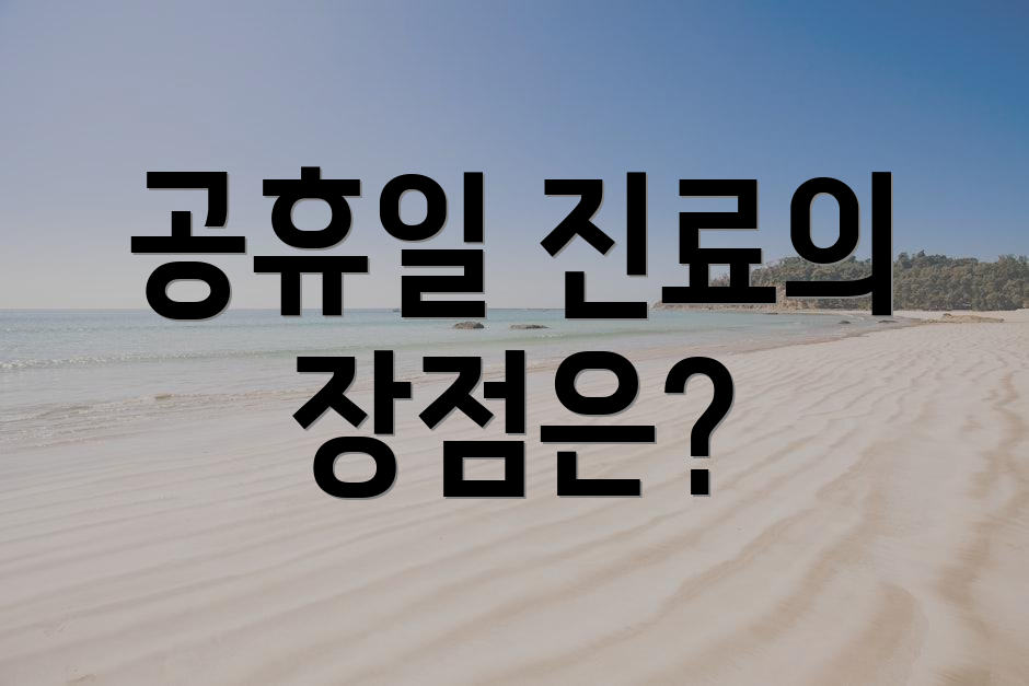공휴일 진료의 장점은?