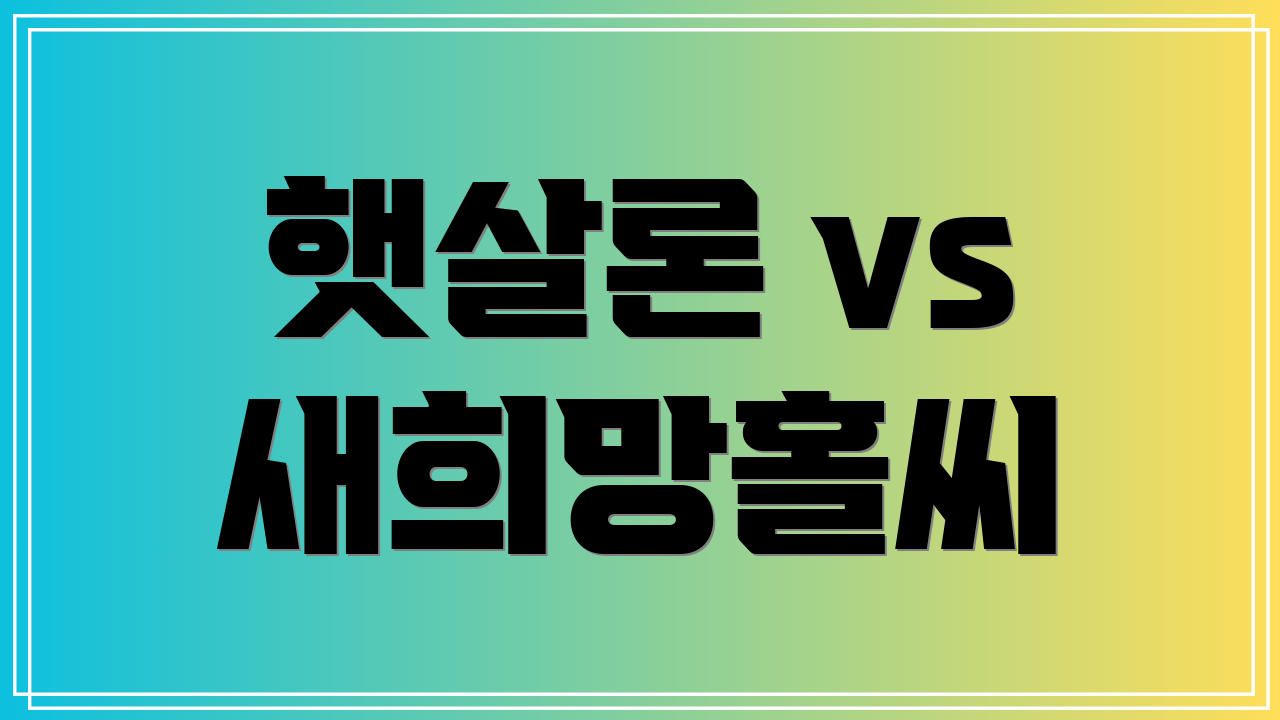 햇살론 vs 새희망홀씨