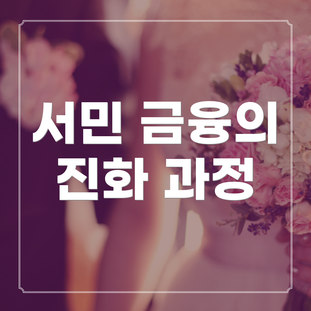 서민 금융의 진화 과정