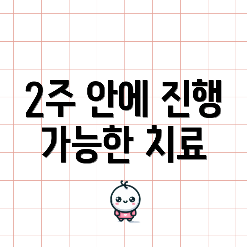 2주 안에 진행 가능한 치료
