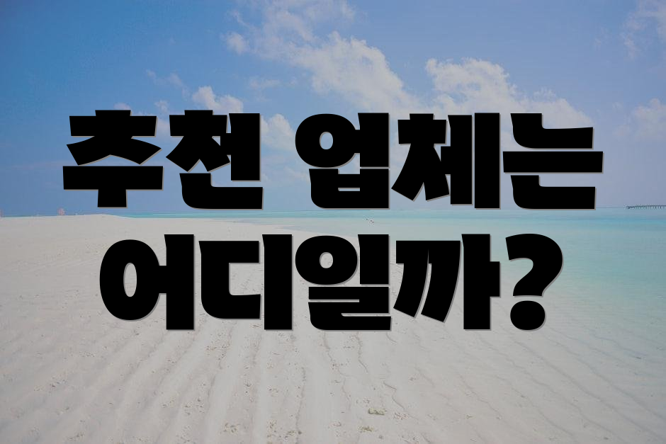 추천 업체는 어디일까?