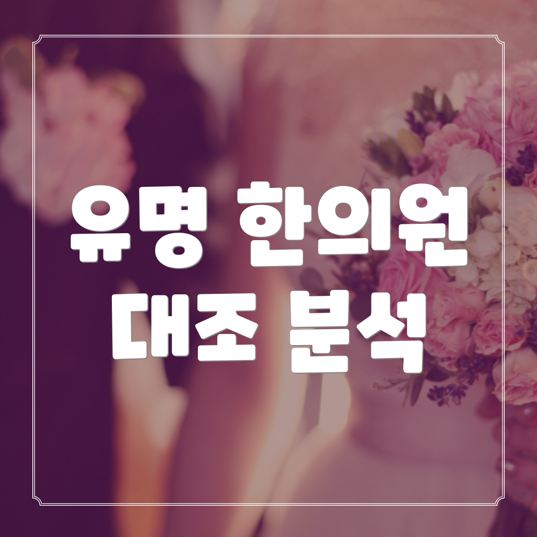 유명 한의원 대조 분석