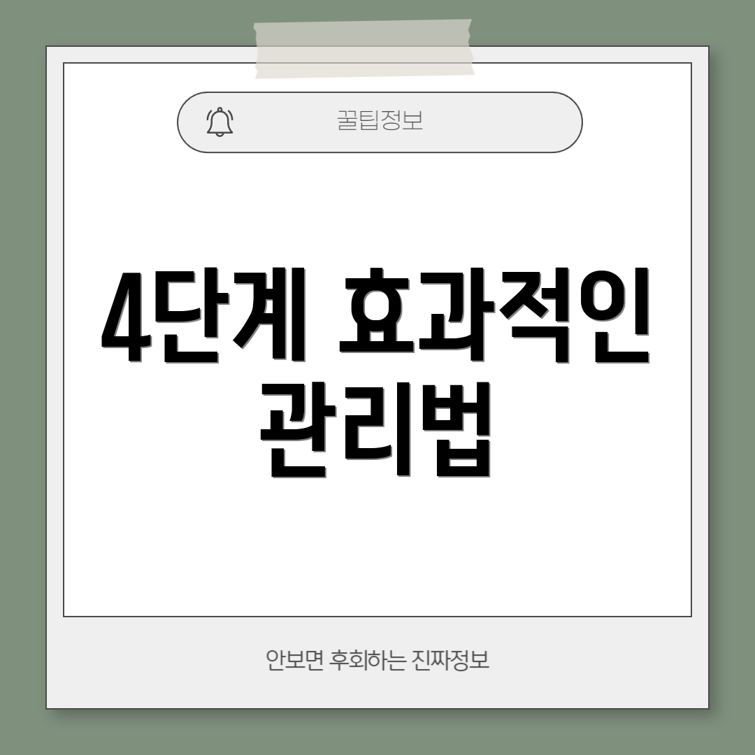 4단계 효과적인 관리법