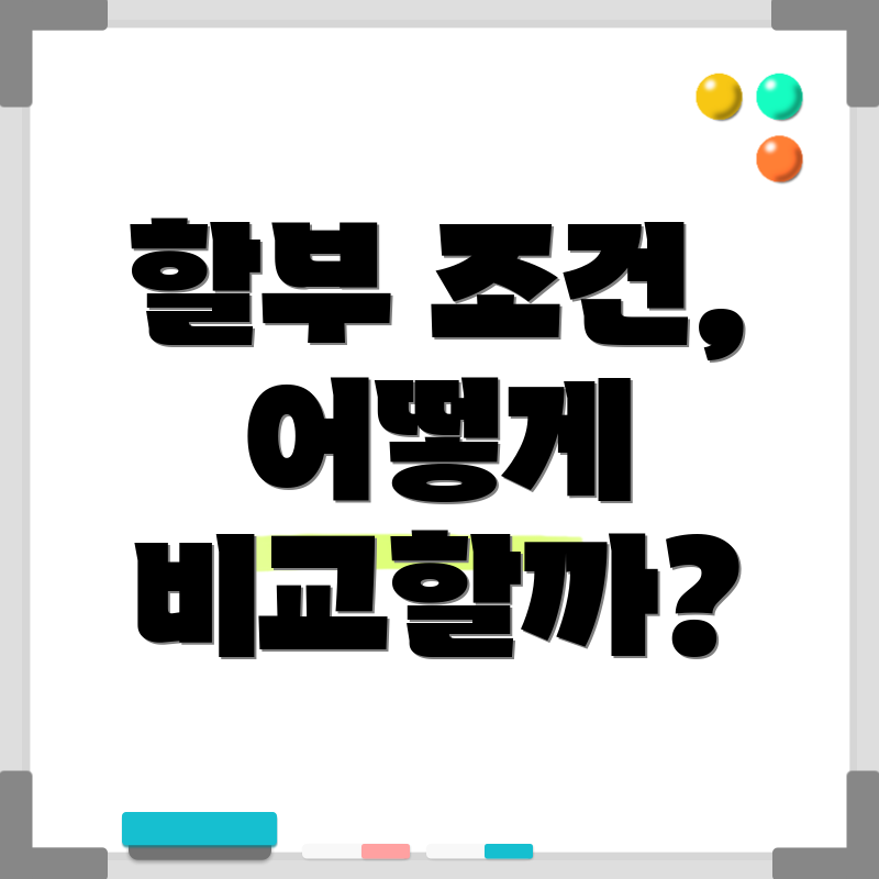 할부 조건, 어떻게 비교할까?