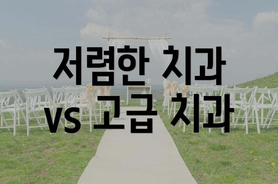 저렴한 치과 vs 고급 치과