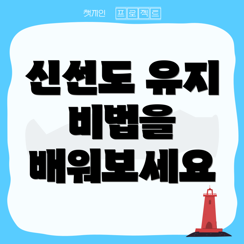신선도 유지 비법을 배워보세요