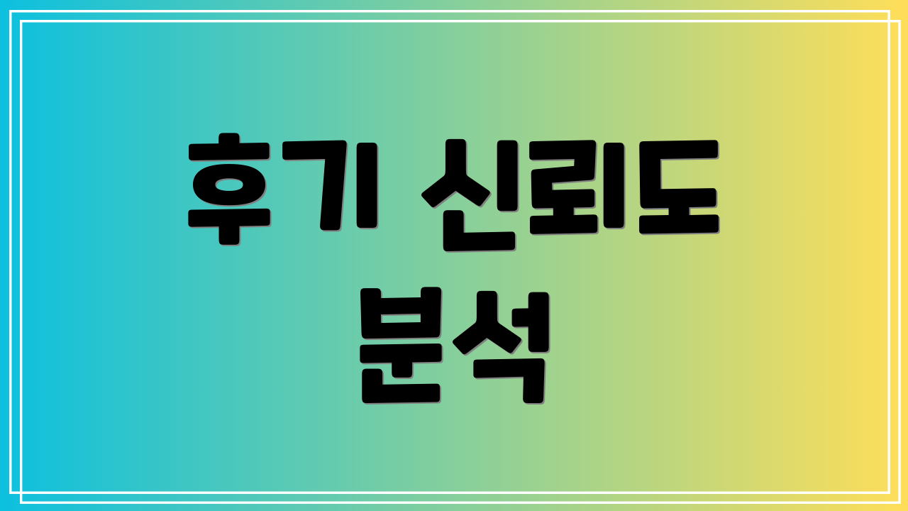 후기 신뢰도 분석