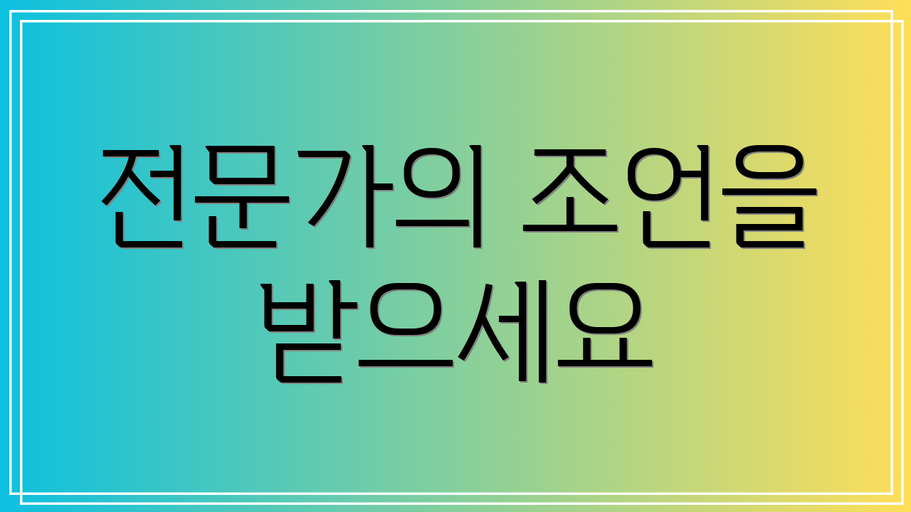 전문가의 조언을 받으세요