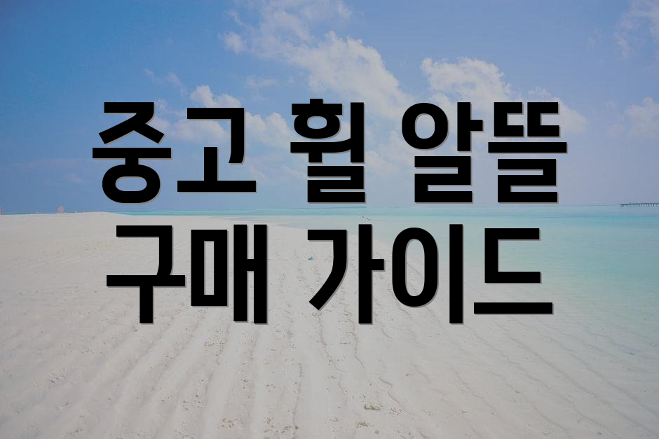 중고 휠 알뜰 구매 가이드
