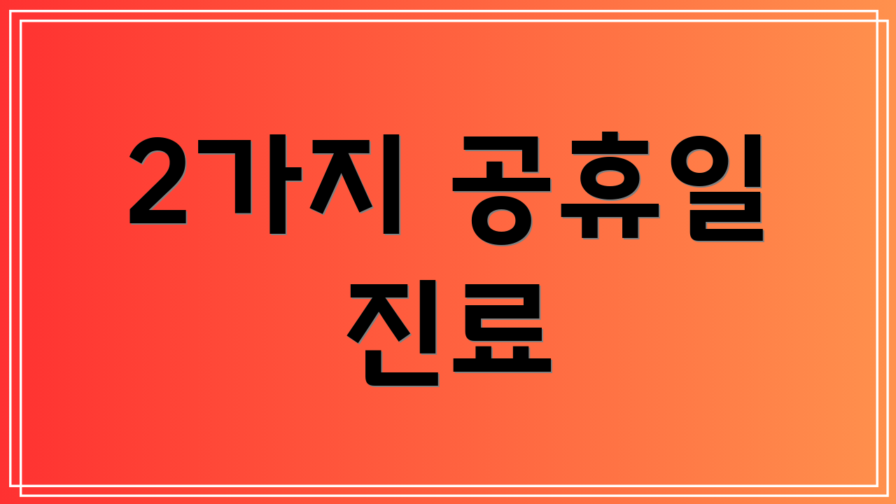 2가지 공휴일 진료