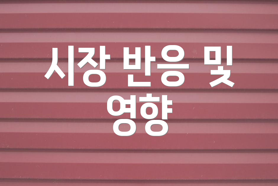 시장 반응 및 영향